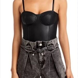 Say What? Body corset Top crop Shirt sintétic Black SzM New Defect